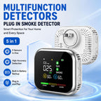 Multi-Function Home Safety Detector - CO,Gas, Smoke,Temperature & Humidity Monitor