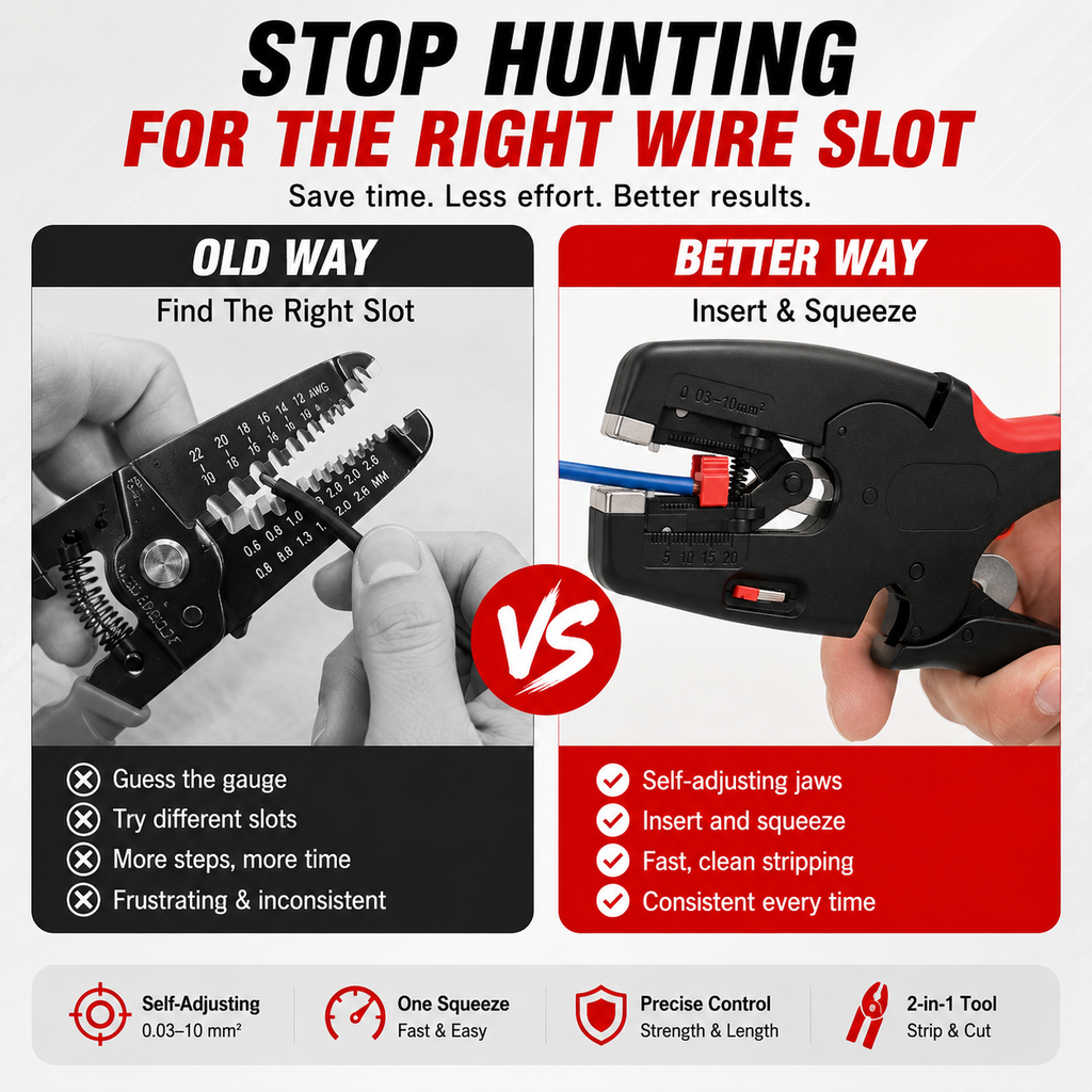 ⚡ HOT SALE | Automatic Wire Stripper & Cutter – Self-Adjusting 2-in-1 Cable Stripping Tool for Electrical & DIY Work