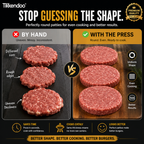 🍔 BBQ FAVORITE | Manual Burger Patty Press – Uniform Round Patties for Grilling, Meal Prep & Home Cooking