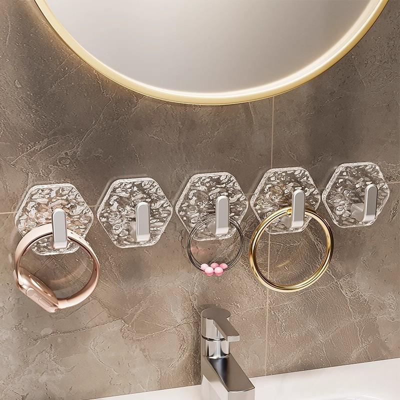 🏆LAST DAY SALE 49% OFF!!🎁🔥Hexagon Ripple Self-Adhesive Hooks – Heavy Duty, Waterproof & Rustproof✨ No Drilling • Strong Hold • Easy Install