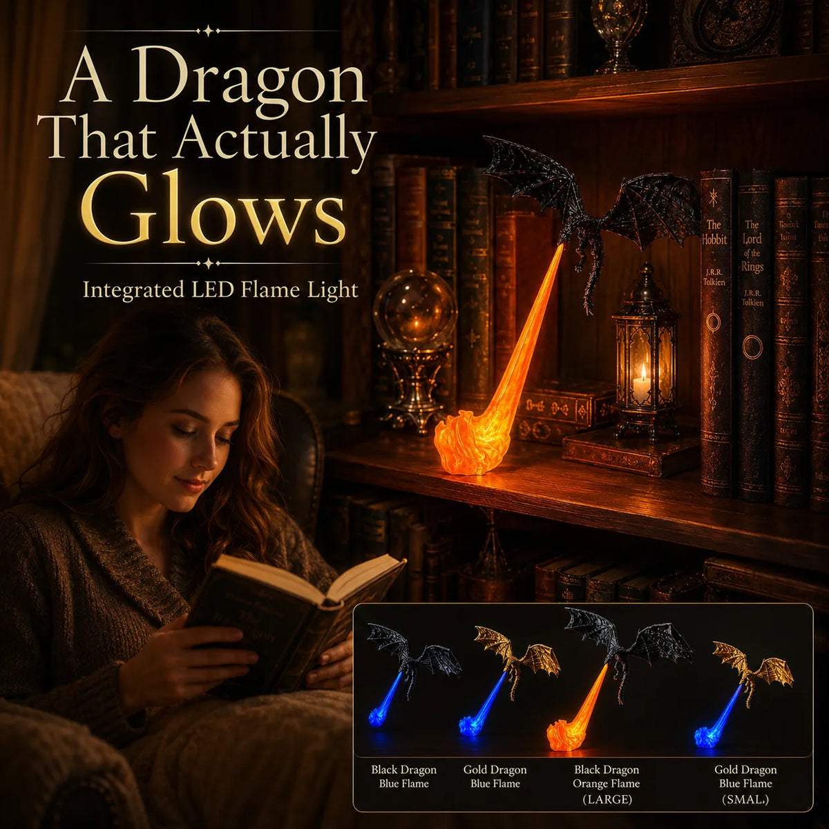 🐉 Dragon Bookshelf Nook Light 🔥