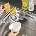 💧 Corner Sink Draining Shelf with Open Wire Rack Design