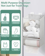 2-in-1 Durable Plastic Grocery Bag Holder, Organizing Kitchen Storage Organizer