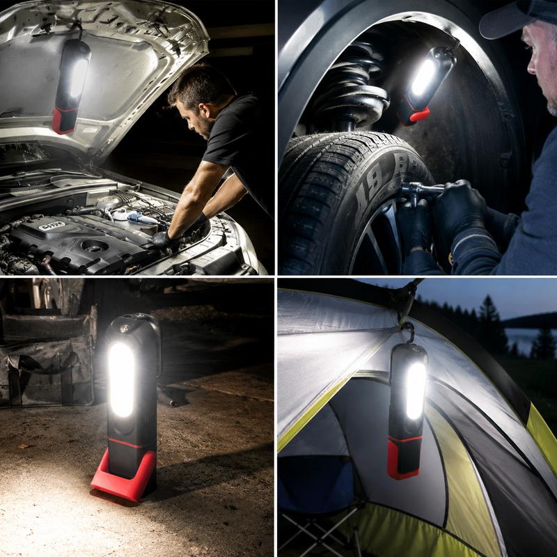 📢📢40% OFF !! ⏰SAKERPLUS Rechargeable Work Light, 3000LM COB LED Magnetic Mechanic Light with 360° Swivel Hook, 180° Adjustable Stand, Flashlight Mode, USB-C Charging, IP54 Water-Resistant for Car Repair, Garage & Camping