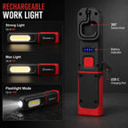 📢📢40% OFF !! ⏰SAKERPLUS Rechargeable Work Light, 3000LM COB LED Magnetic Mechanic Light with 360° Swivel Hook, 180° Adjustable Stand, Flashlight Mode, USB-C Charging, IP54 Water-Resistant for Car Repair, Garage & Camping