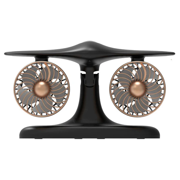 Desktop TwinFan - Compact Double Turbine Desk Fan with RGB Ambient Light for Office & Study