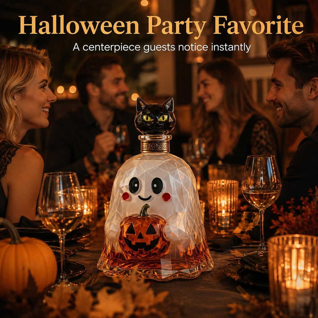 Ghost Pumpkin Halloween Decanter 🎃 🎃 Spooky Glass Whiskey Bottle
