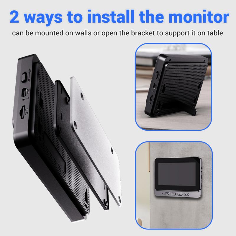 🔥2026 Bestseller🔥Wireless doorbell camera: 1080P, 170° angle, 4.3-inch screen, IPX65 outdoor waterproof rating, night vision