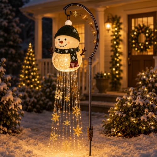 Snowman Magic Fountain - Flowing Snowflake LED Christmas Garden Light