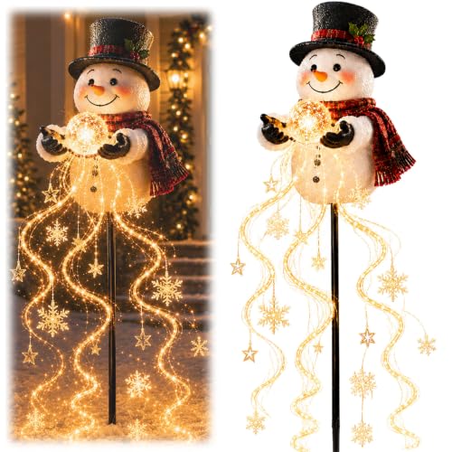 Snowman Magic Fountain - Flowing Snowflake LED Christmas Garden Light