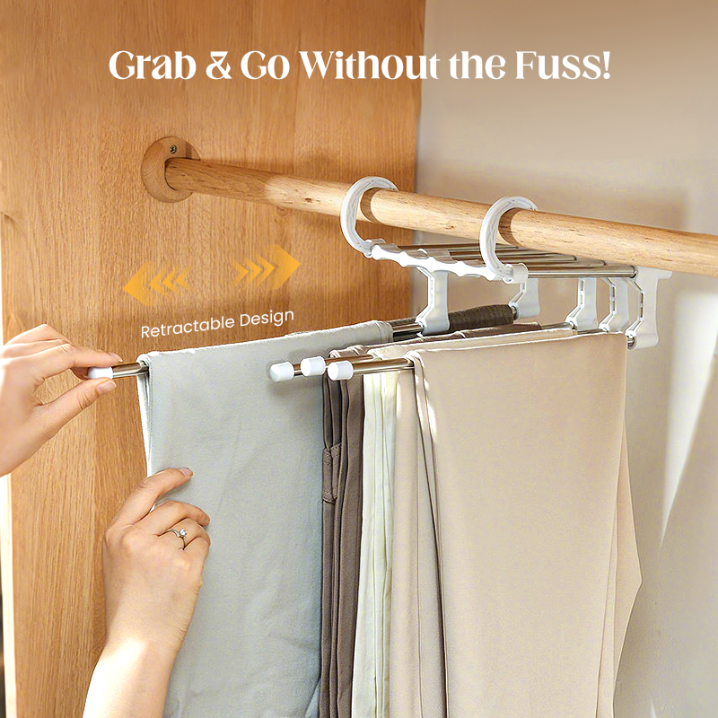 💗Special Offer Now!— Household Multifunctional Telescopic Folding Multi-layer Pants Storage Rack