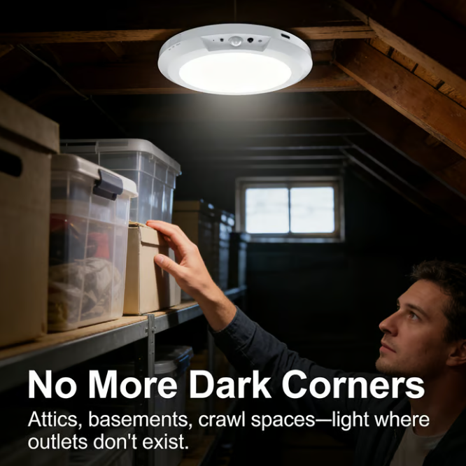 💥Big Sale-50% Off💡Rechargeable Motion Sensor Ceiling Light with Remote - Magnetic Wireless Ceiling Light Battery Powered