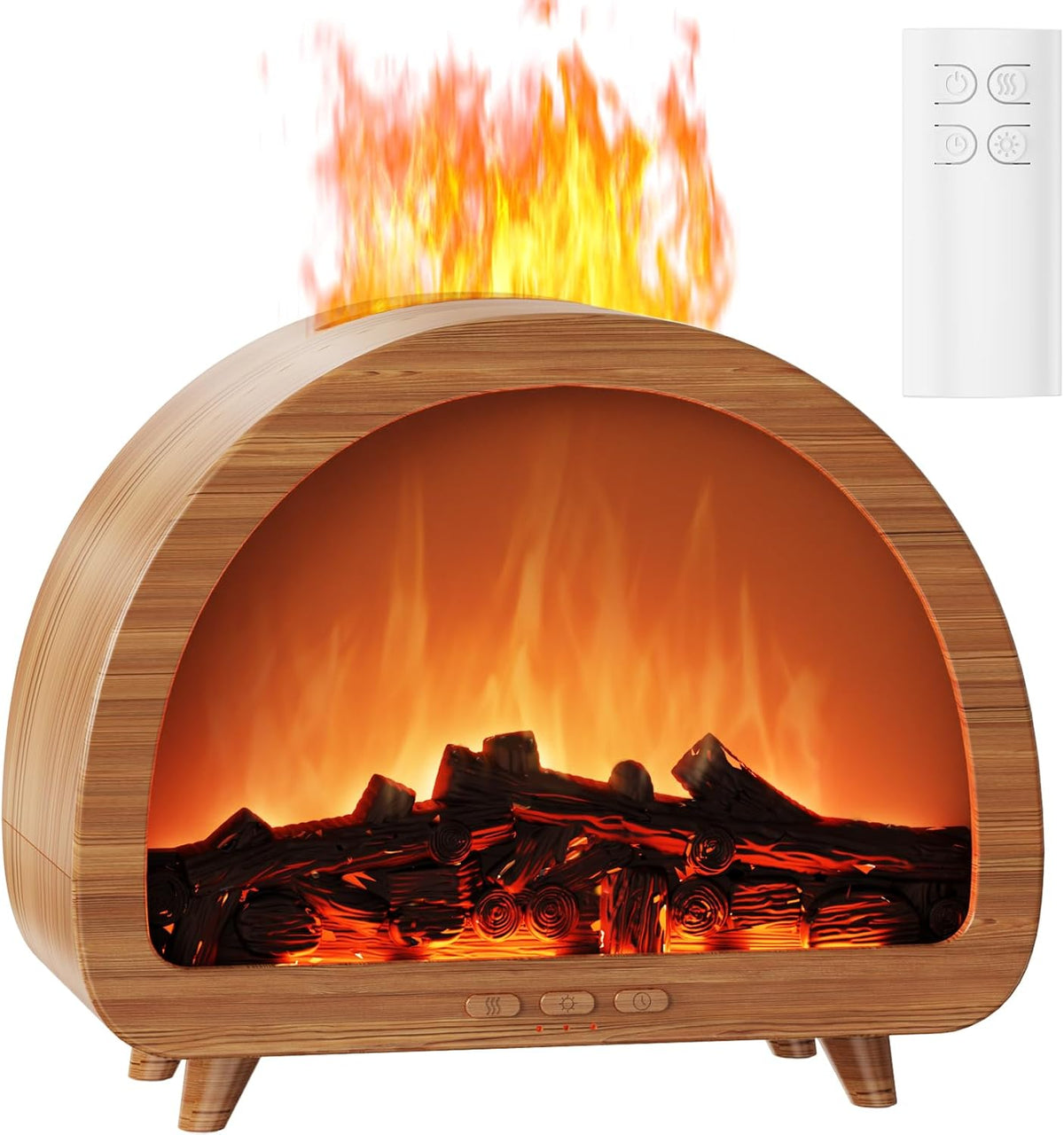 Diffuserlove Fireplace Essential Oil Diffuser Flame Aromatherapy Scent Diffuser Oil Machine Cool Mist Humidifier Colorful Fake Fire Difusor Air Diffusers for Home Room Desk Bedroom