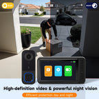 🔔 1080P Wireless Video Doorbell with Monitor – No WiFi, No App, No Subscription