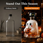 Ghost Pumpkin Halloween Decanter 🎃 🎃 Spooky Glass Whiskey Bottle