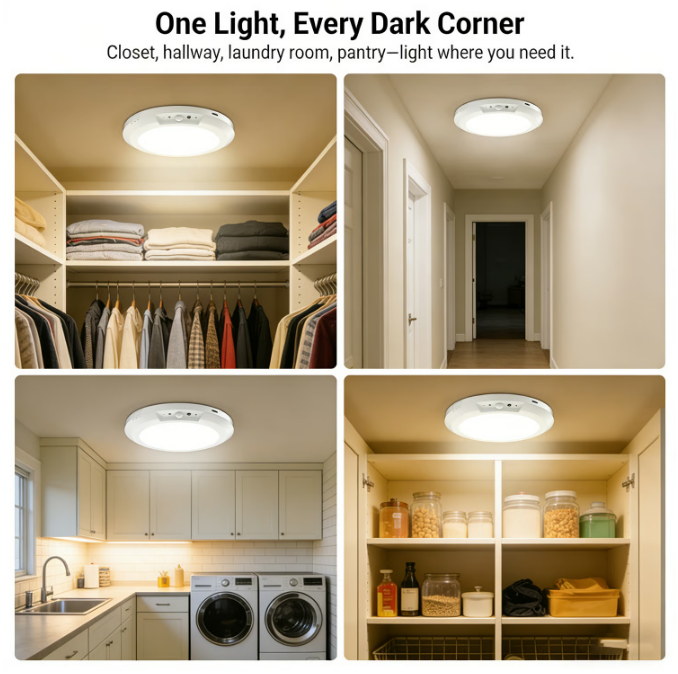 💥Big Sale-50% Off💡Rechargeable Motion Sensor Ceiling Light with Remote - Magnetic Wireless Ceiling Light Battery Powered