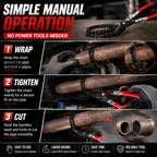 🔧 Chain Exhaust Pipe Cutter | Spark-Free 360° Manual Tube Cutting Tool