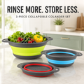 🥬 3-Piece Collapsible Colander Set – Space-Saving Kitchen Strainers for Pasta, Fruit & Vegetables