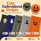 Halloween Embroidered Crew Socks