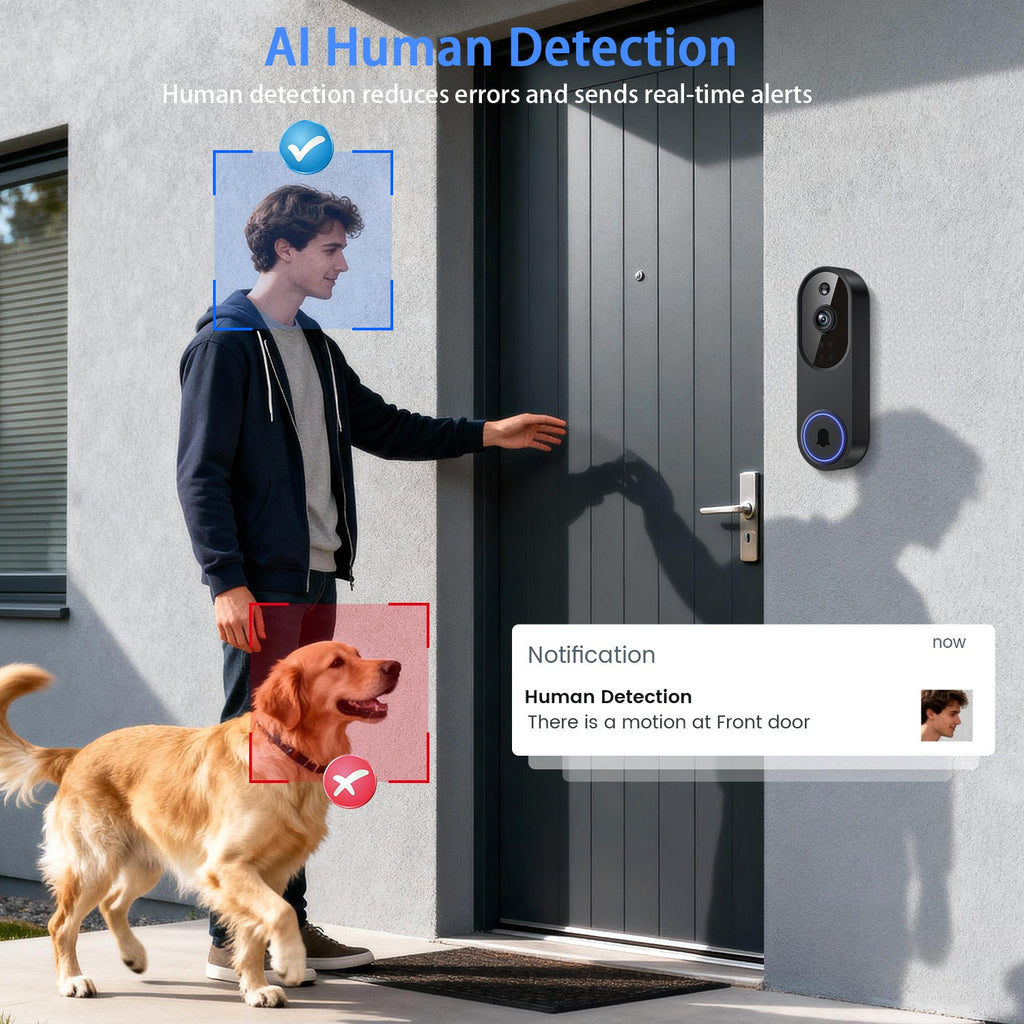 1080p Smart Video Doorbell Camera - Home Security Monitoring