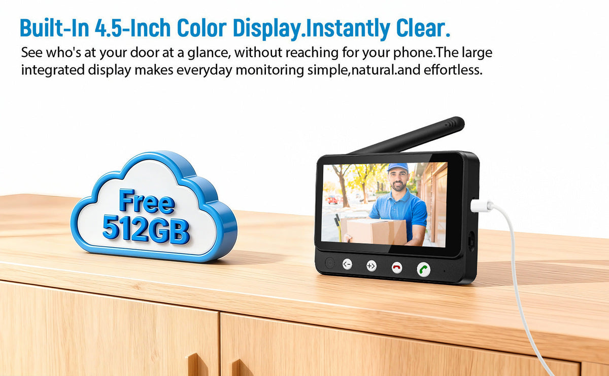 1080p Smart Video Doorbell Camera - Home Security Monitoring
