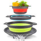 🥬 3-Piece Collapsible Colander Set – Space-Saving Kitchen Strainers for Pasta, Fruit & Vegetables