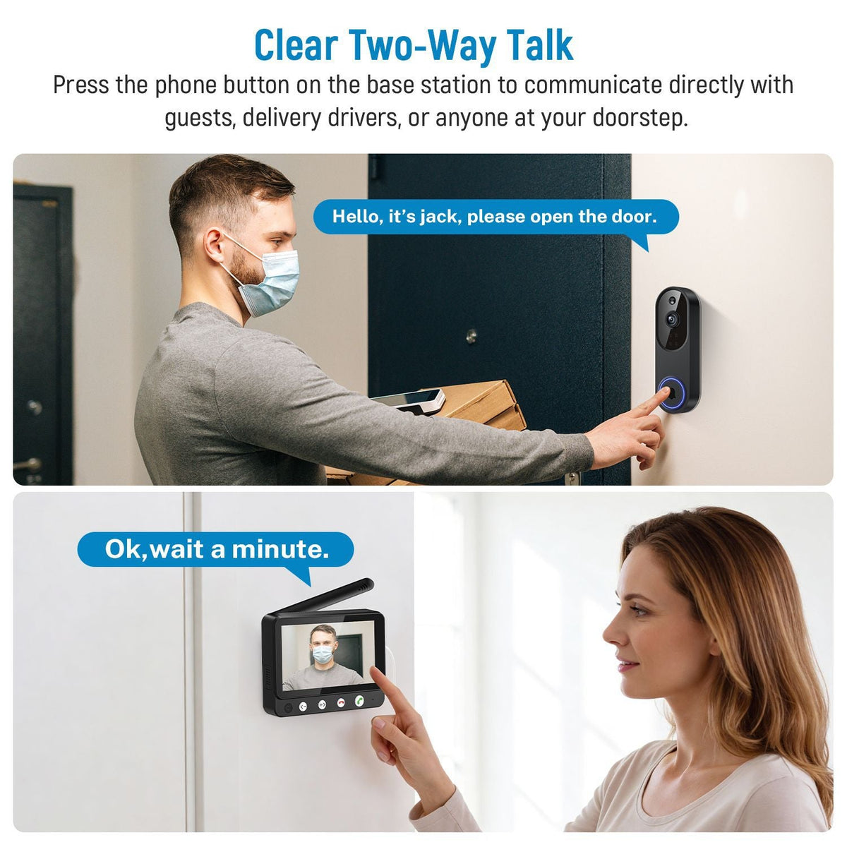 1080p Smart Video Doorbell Camera - Home Security Monitoring