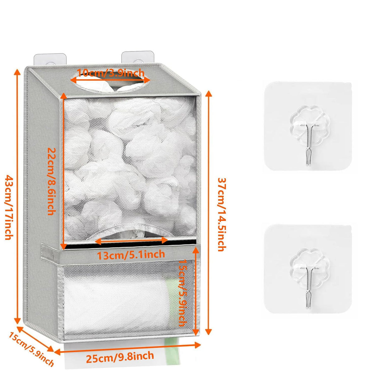 2-in-1 Durable Plastic Grocery Bag Holder, Organizing Kitchen Storage Organizer