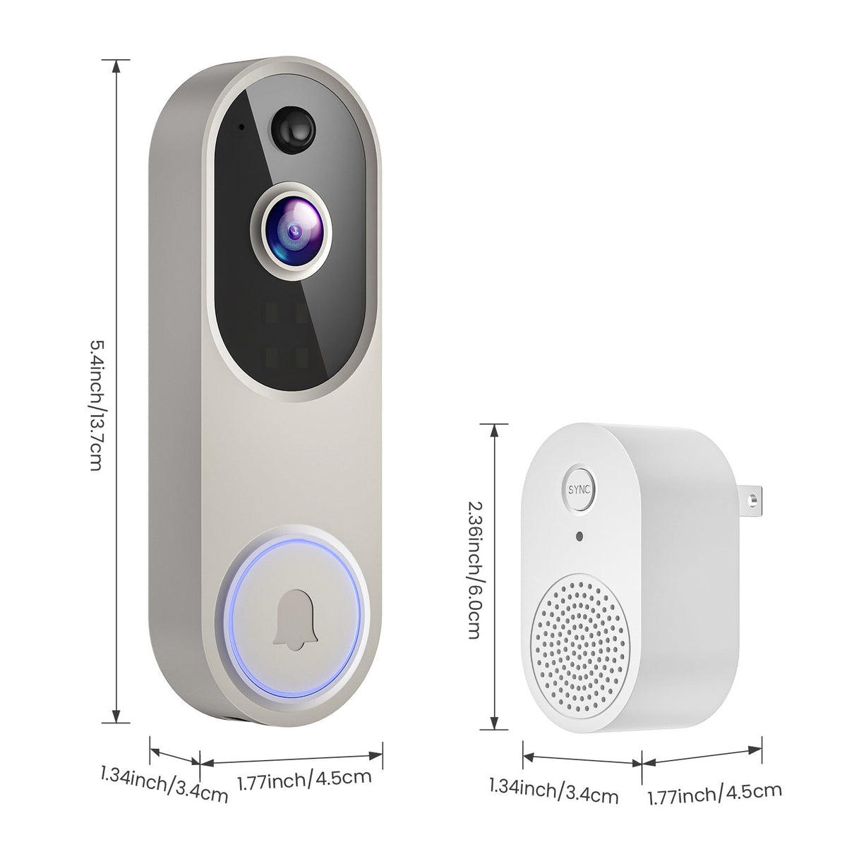 1080p Smart Video Doorbell Camera - Home Security Monitoring