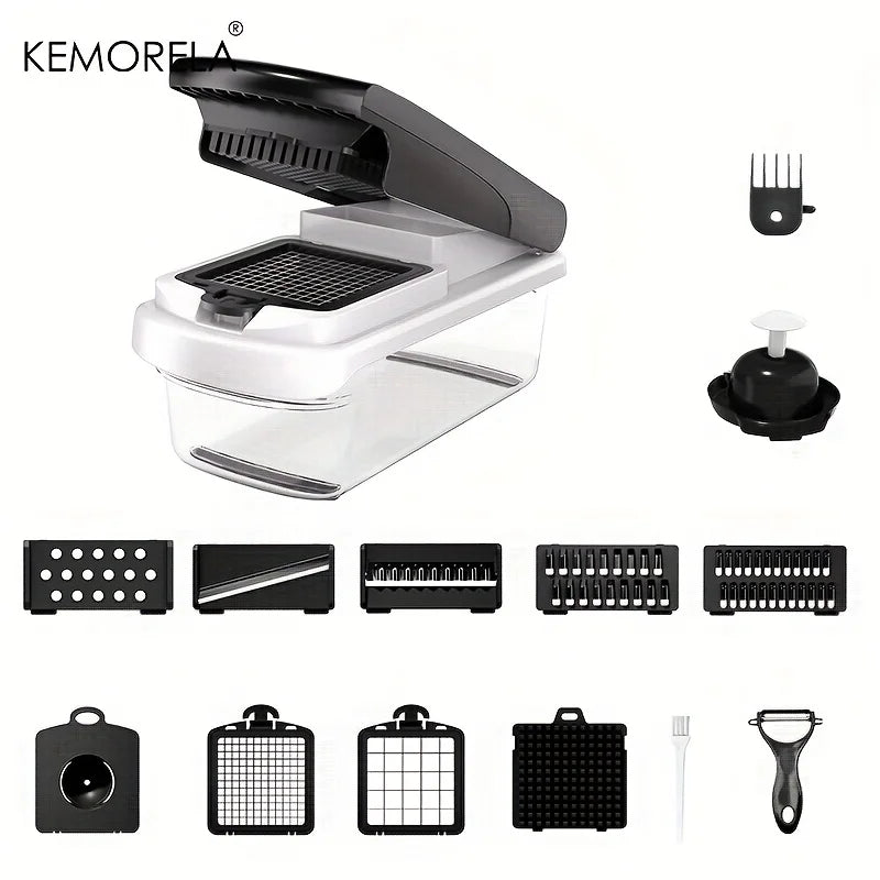 14/15 in 1 Multifunctional Vegetable Chopper Food Chopper Onion Chopper Vegetable Chopper with Container for Salad Potato Carrot