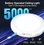 💥Big Sale-50% Off💡Rechargeable Motion Sensor Ceiling Light with Remote - Magnetic Wireless Ceiling Light Battery Powered