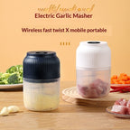 Electric Garlic Chopper, Mini Portable Veggie Chopper, 250ML Garlic Grinder Masher Onion Grinder, Blender To Vegetable, Wireless Food Processor For Ginger, Chili, Fruit, Meat