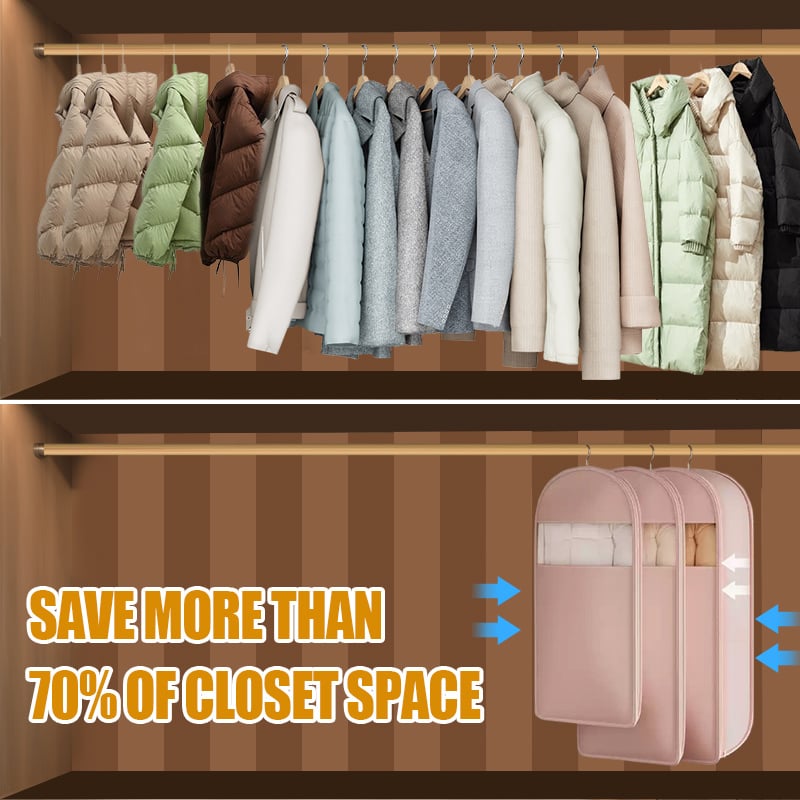 🧥 50% OFF NOW! 🧳 Space Saving Hanging Garment Bag with Self-Compression Zipper – Wrinkle-Free, Dust-Proof & Travel Essential ✈️