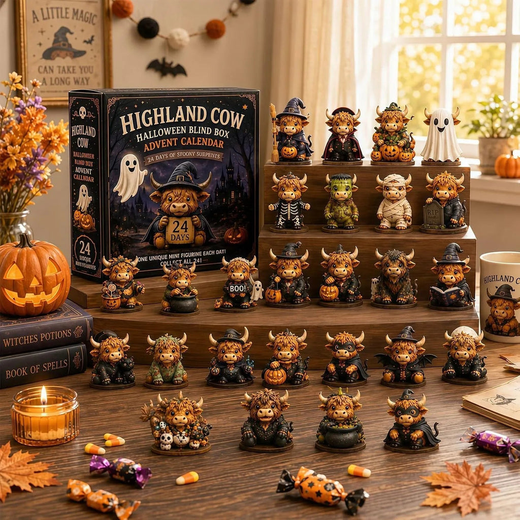 2026 Highland Cow Halloween Countdown Calendar — 24 Days of Spooky Surprises