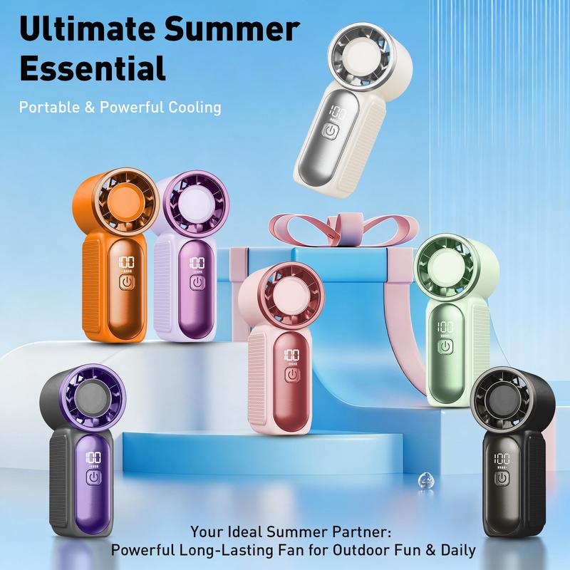 🌬️ Turbo Handheld Fan – LED Display, 6 Speeds, 3000mAh 🔋