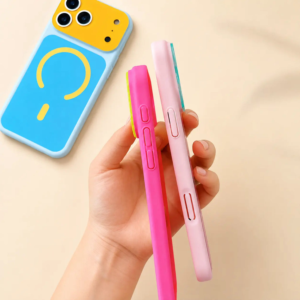 🌞🌈SUMMER HOT SALE £8.99!!💥50K+ SOLD!📱Trendy iPhone Case Hot Sale | Dopamine Color Block MagSafe Case – Ultra-Slim Matte Hard PC Cover for iPhone 17 Pro Max UK🇬🇧