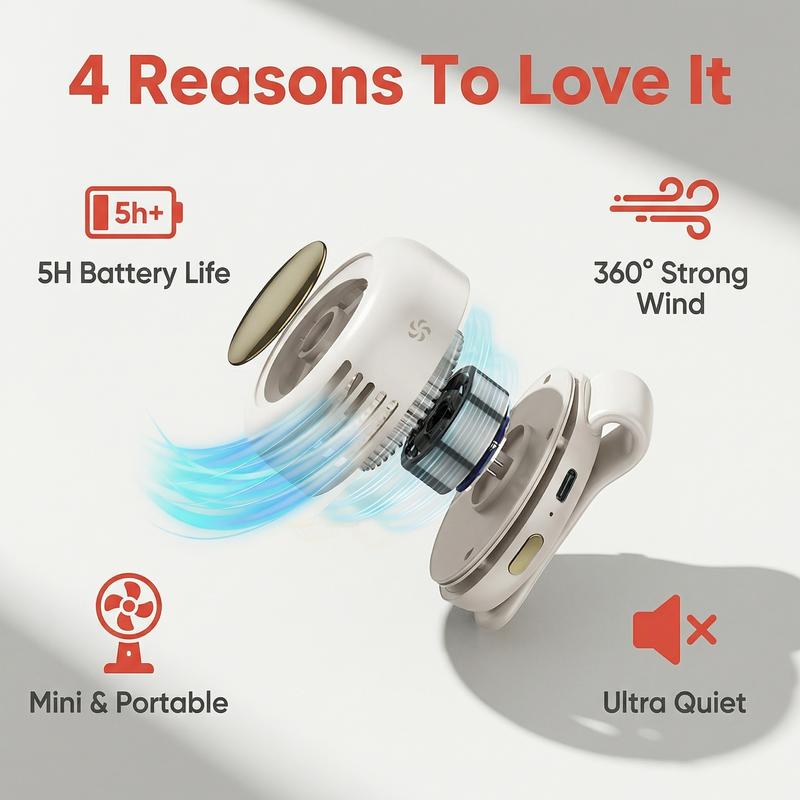 📢📢50% OFF !! ⏰ Bladeless Fan – Ultra-Light & 1.5h Fast Charge ⚡🌀