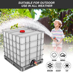 275-330 Gallon IBC Tote Tank Adapter - 2.44" Fine Thread, 1/2" NPT × 3/4" GHT Male Fittings with Garden Hose Quick Connector