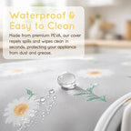 Daisy Print Refrigerator Dust Cover with Storage Pockets