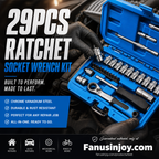 🎉 2026 Sale — Over 16,600 Sold!🔧29‑Pcs Ratchet Socket Wrench Kit 🛠️