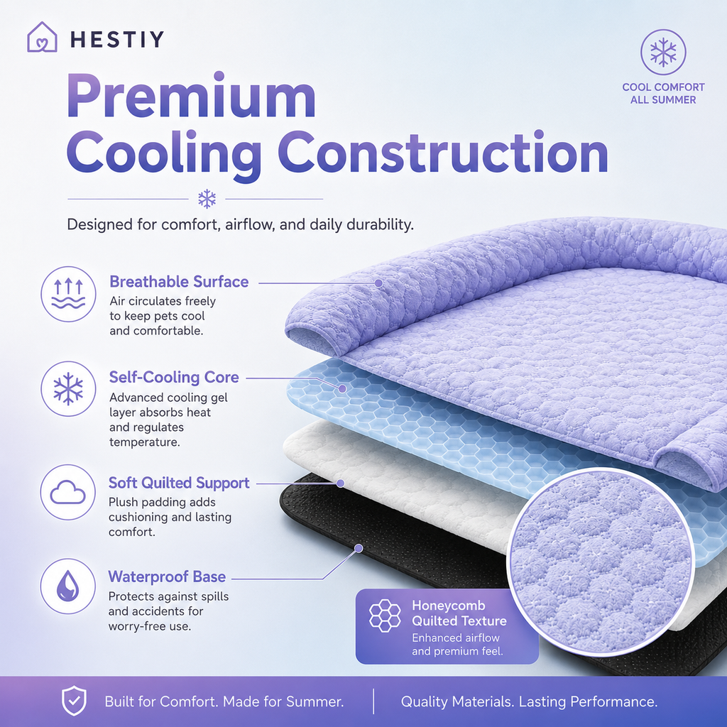 🐶🐱❄️Cooling Gel Mat for Pets Summer Heat Relief Pad Breathable Non-Toxic Cool Sleeping Mat for Dogs Cats
