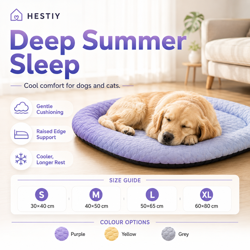 🐶🐱❄️Cooling Gel Mat for Pets Summer Heat Relief Pad Breathable Non-Toxic Cool Sleeping Mat for Dogs Cats