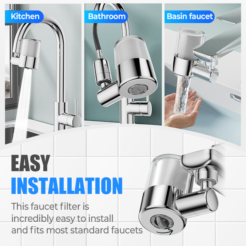 🔥 NEW! 720° Swivel Faucet Filter Nozzle Set: Clean water and perfect spray in one! 💦✨