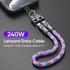 💥2 IN 1 Cell Phone Lanyard Fast Charging Data Cable