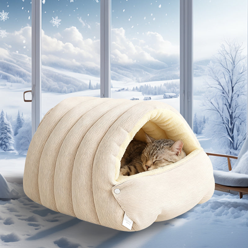 🐶😸Warmth Cozy Comfort Plush Pet Cave
