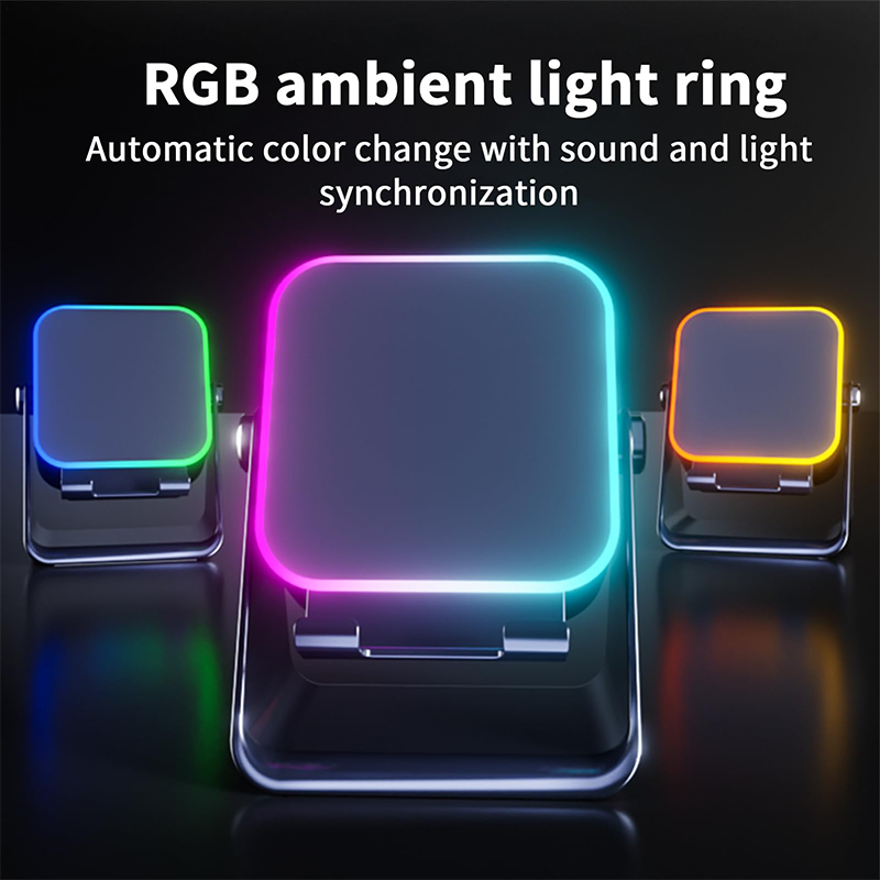 🎶📱5-in-1 Wireless Induction Bluetooth Speaker with Adjustable Phone Stand