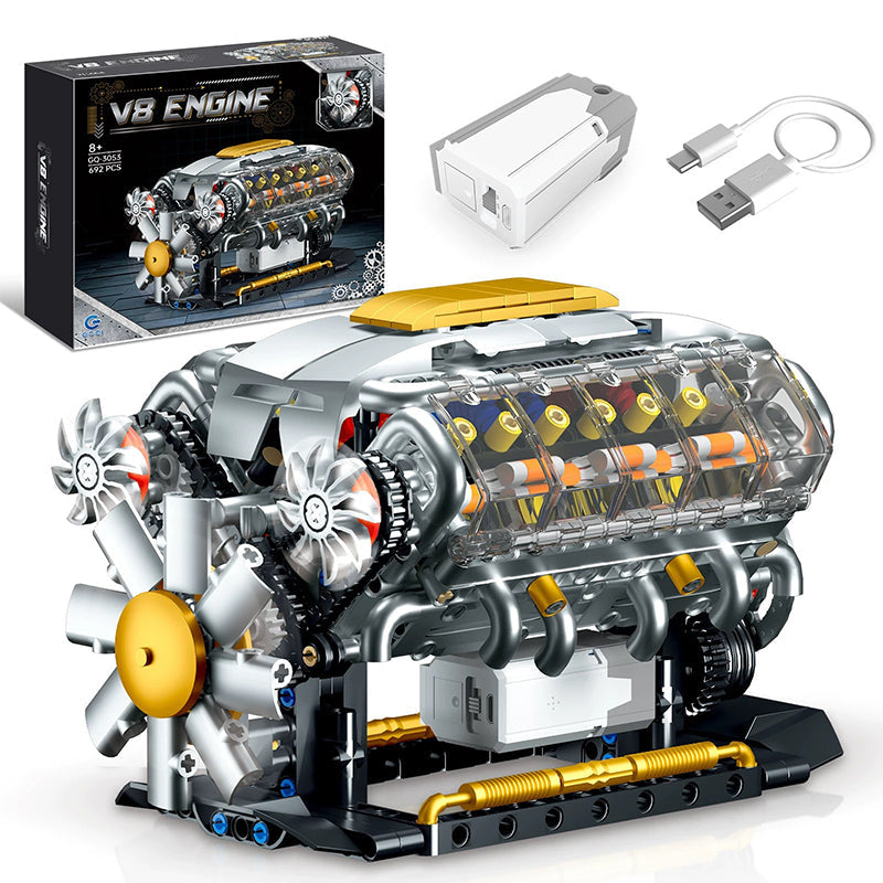 🎉Final Day Sale: 49% OFF + FREE SHIPPING🔥 - Building Blocks OHV V8 Small-Block Engine Model Kit