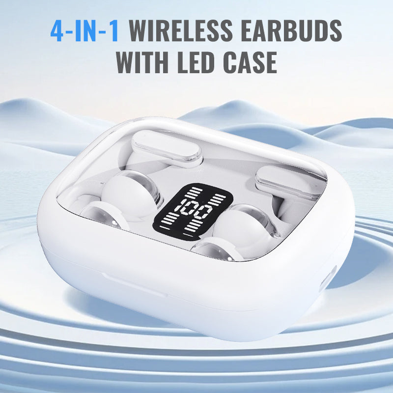 📢📢49% OFF !!🎅【🎁Best Christmas Gift🎁】🎄4-in-1 Wireless Earbuds with LED Case