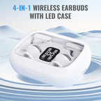 📢📢49% OFF !!🎅【🎁Best Christmas Gift🎁】🎄4-in-1 Wireless Earbuds with LED Case
