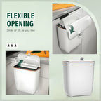 Hanging Kitchen Bin with Lid – No Smell, Space-Saving Rubbish Bin for Cabinet/Wall Use